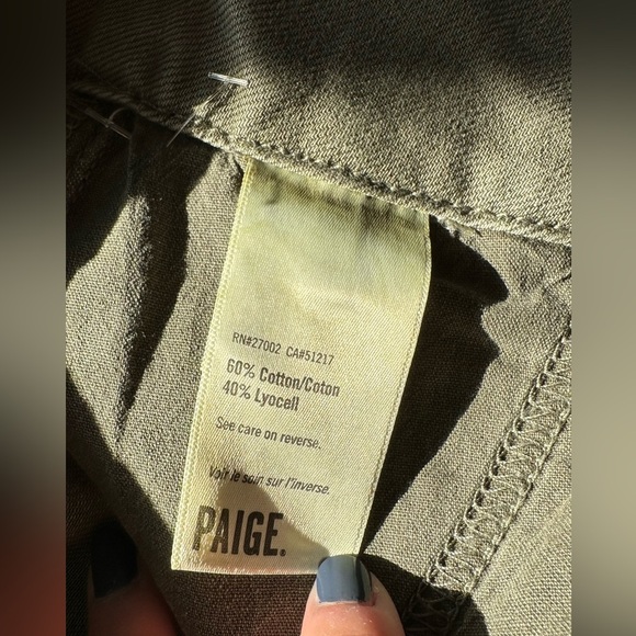 NWOT Paige Dion Cargo Pants Vintage Ivy Green Bootcut 24 - Picture 11 of 12